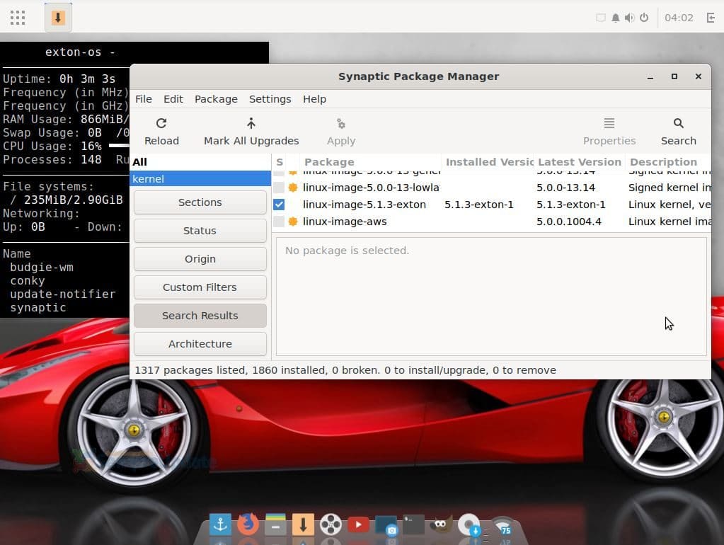 exton os live desktop 190521
