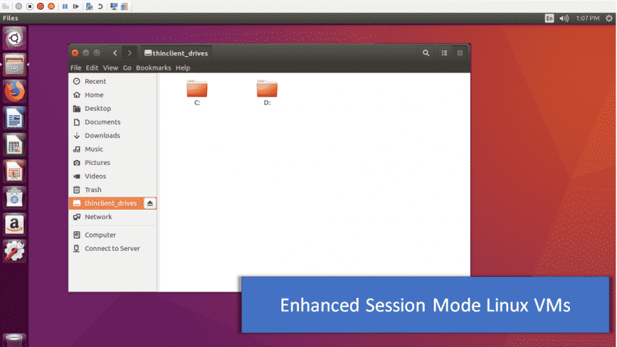 como criar uma máquina virtual do Ubuntu no Windows 10 no Hyper-V com Modo de sessão aprimorada conforme as orientações da Microsoft.
