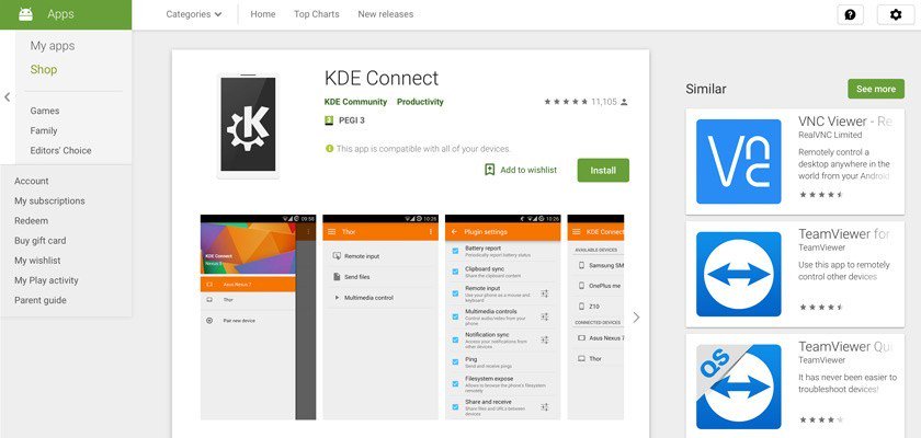 Google remove KDE Connect da Play Store