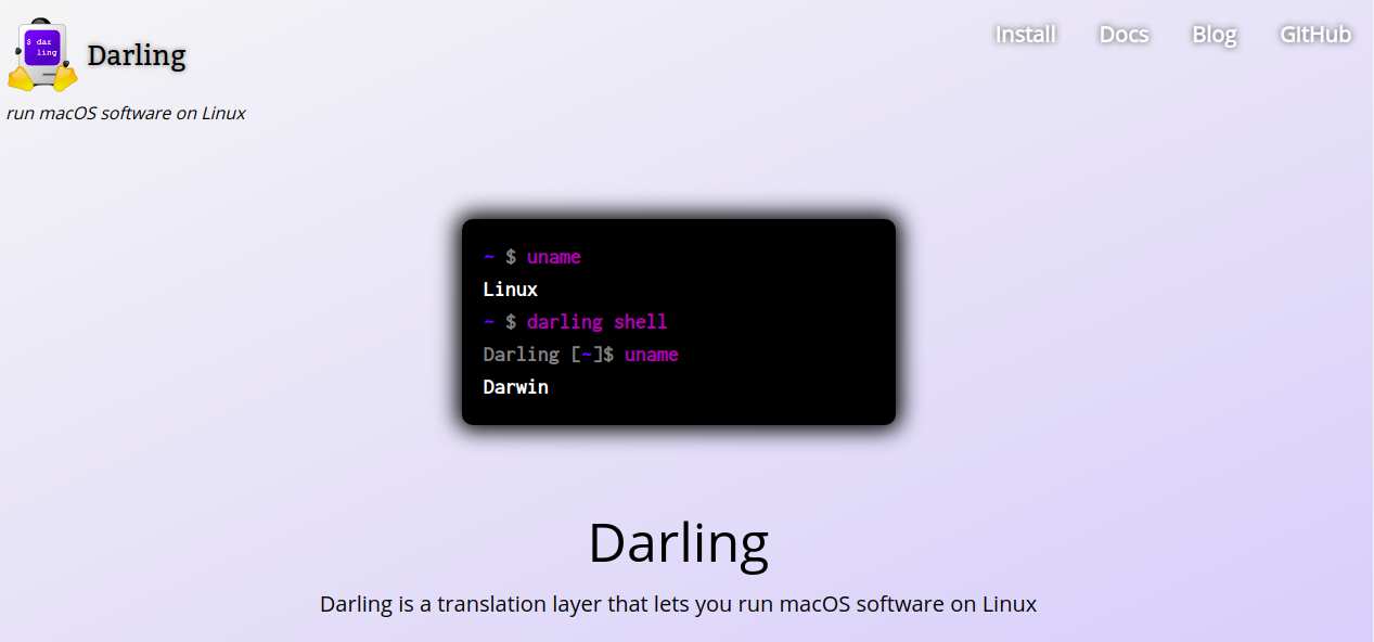 Darling tem novos colaboradores para sua camada de compatibilidade macOS no Linux