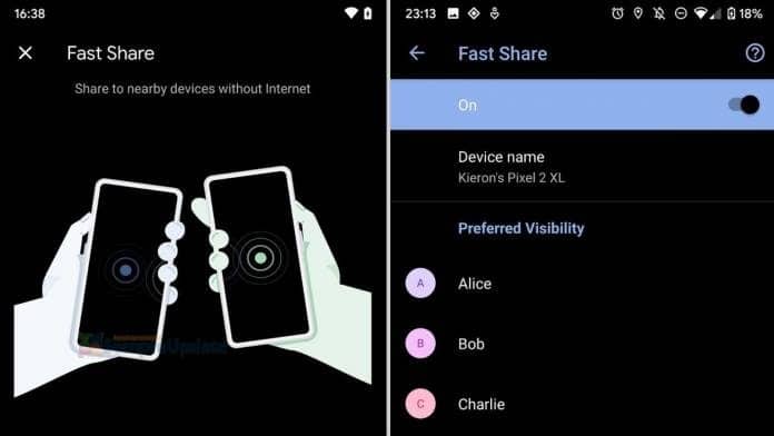 google lanca ferramenta de compartilhamento para android semelhante ao airdrop