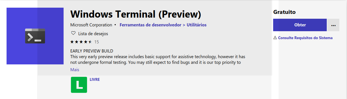 Microsoft Windows Terminal 0.3 disponível para download