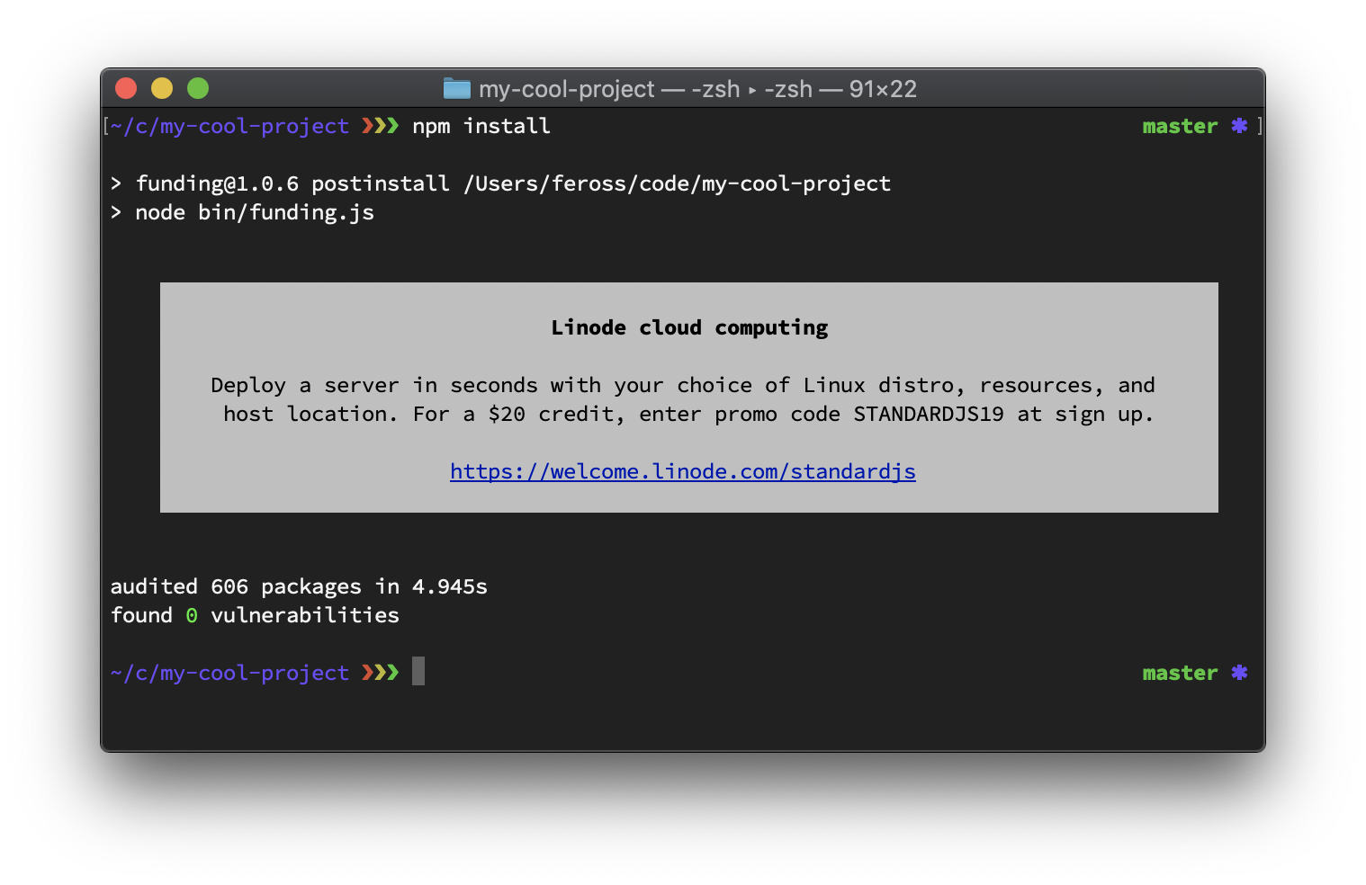 NPM proíbe anúncios de terminal