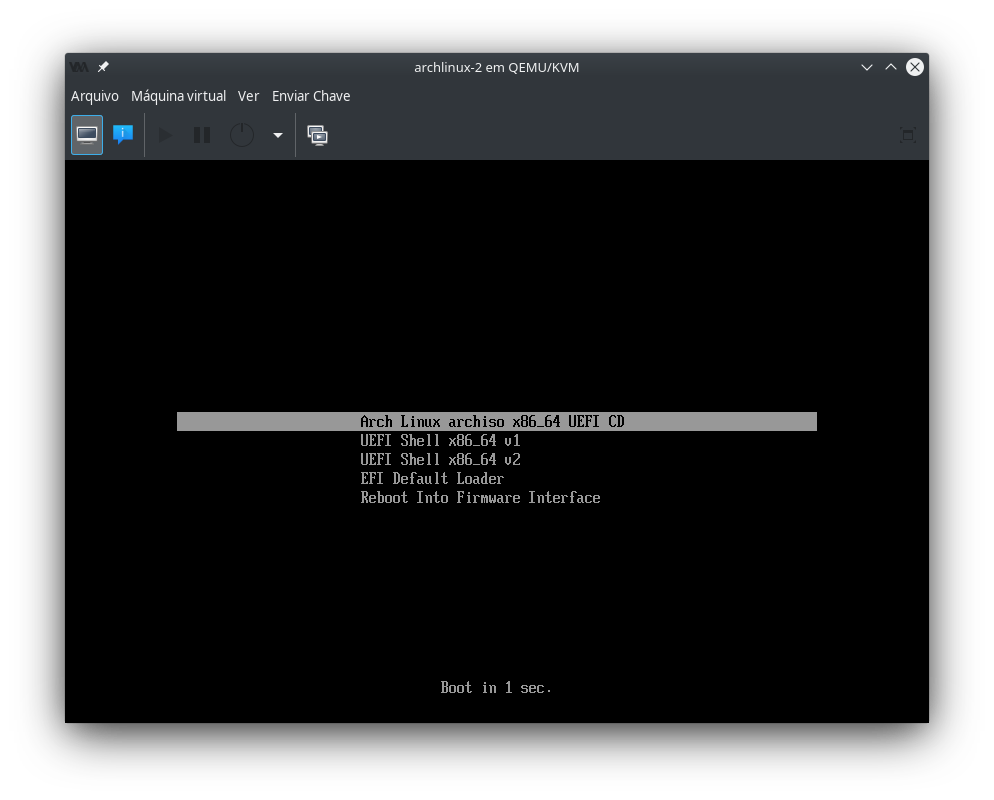 Falha na libvirt para detectar OVMF/UEFI no Arch