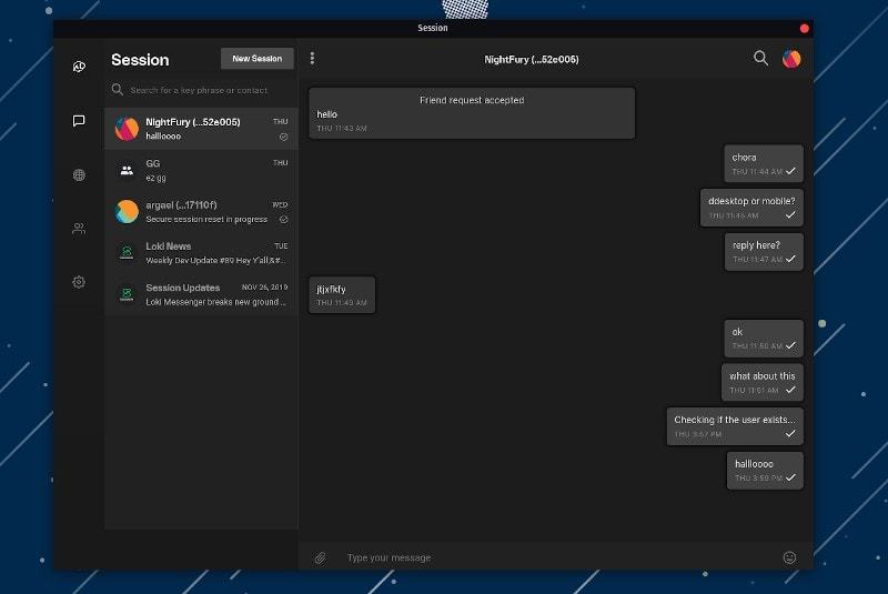 Session: Um programa de mensagens de código aberto que não precisa do seu número de telefone