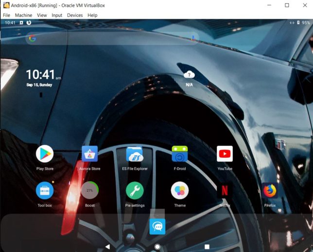 AndEX Pie funciona melhor que o Android-x86