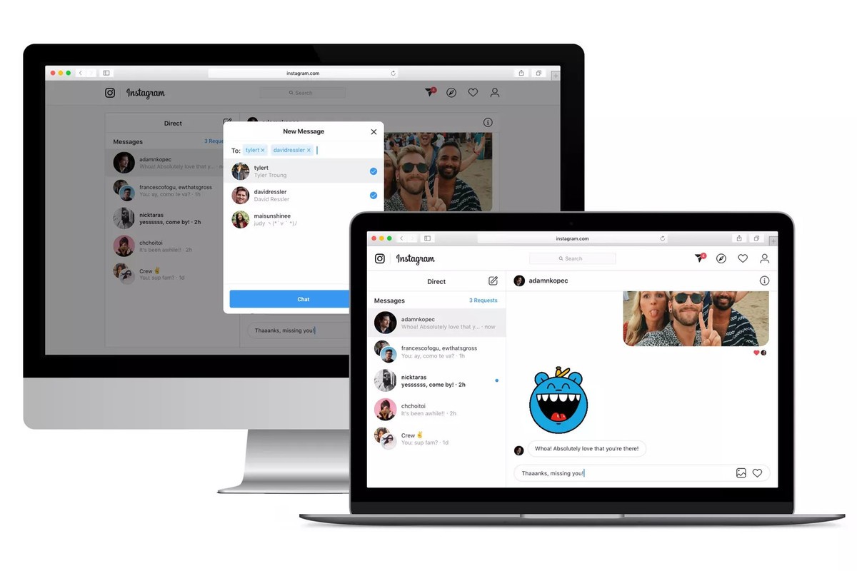 Instagram agora permite que todos enviem DMs usando um navegador