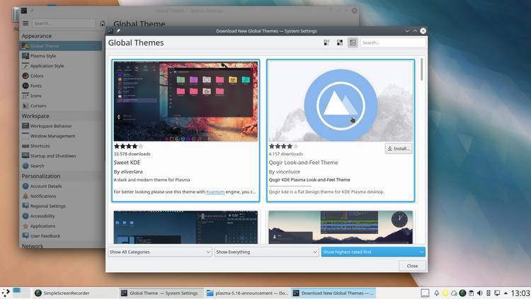 Veja o que há de novo no KDE Applications 20.04 1 global themes result