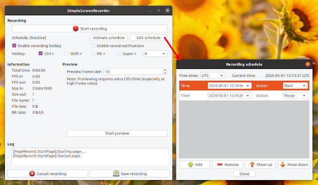 SimpleScreenRecorder foi atualizado com um recurso de gravação automática