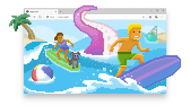 Microsoft atualiza o Edge com um novo jogo de surf que você pode jogar quando estiver offline