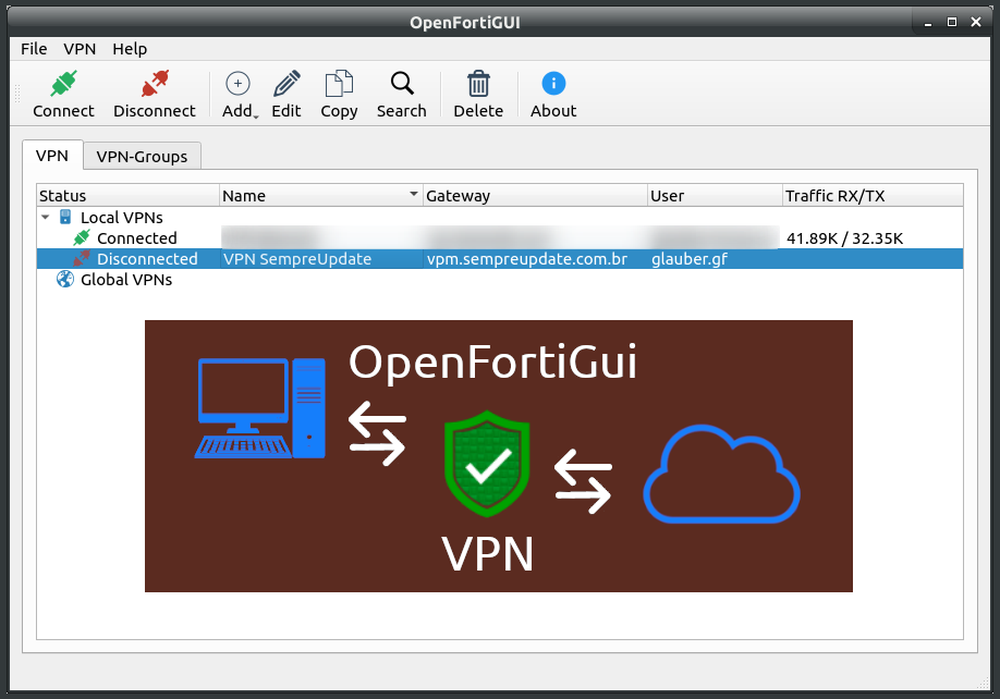 000 openfortigui vpn connected destacada