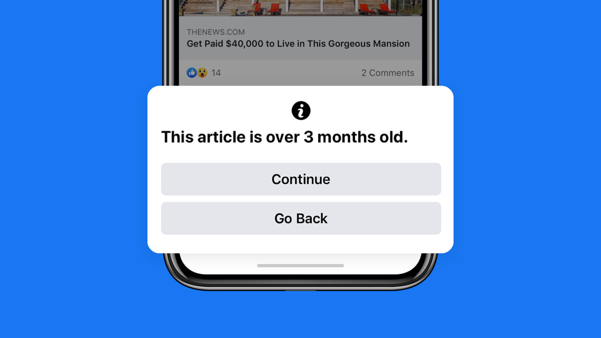 Facebook informará se você está prestes a compartilhar notícias desatualizadas