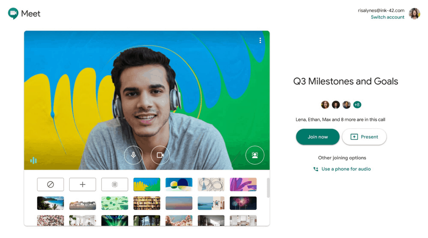 Google Meet permite verificar se há problemas de vídeo antes de entrar em uma chamada