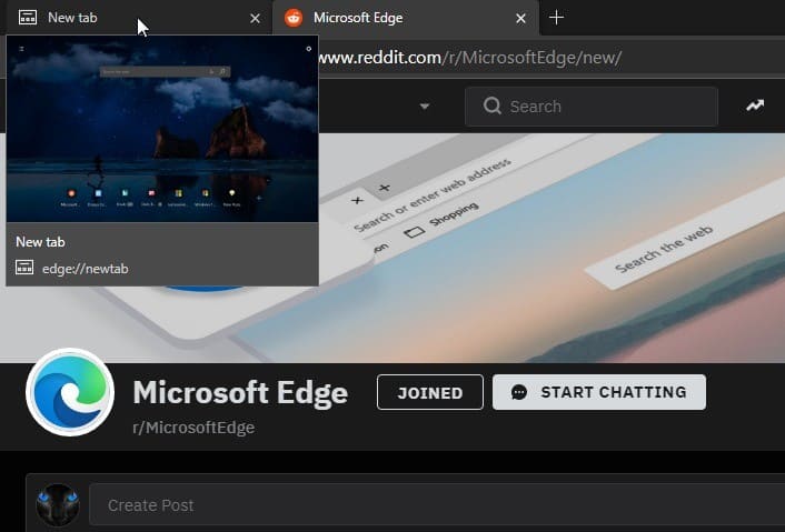 Microsoft Edge obtém recurso de visualização de guias