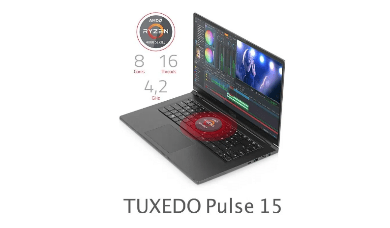 TUXEDO lança o Ultrabook Pulse 15 Linux com a série AMD Ryzen 4000H