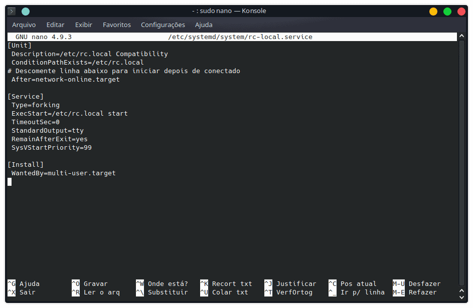 Como criar rc.local dentro da systemd