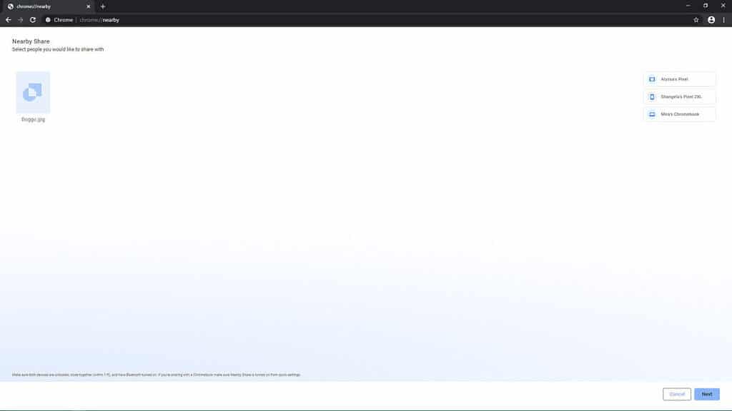 Android Nearby Share aparece no Windows via Google Chrome