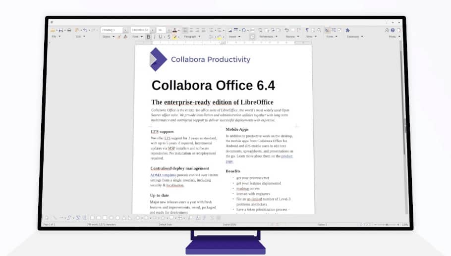 Lançada a suíte de escritório Collabora Office 6.4