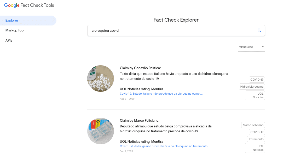 Google Fact Check Explore combate fake news e bullying on-line