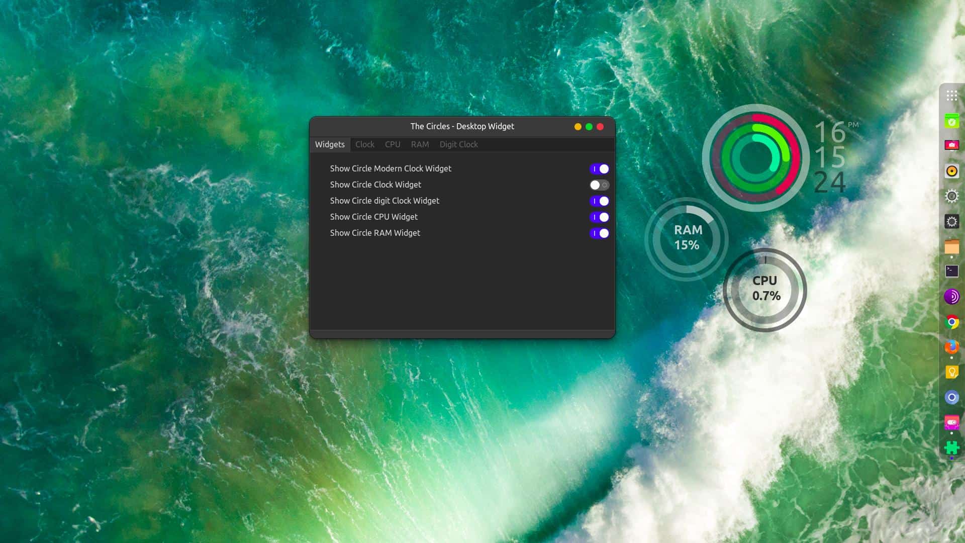 Exiba o relógio, a RAM e o uso da CPU como widgets no GNOME