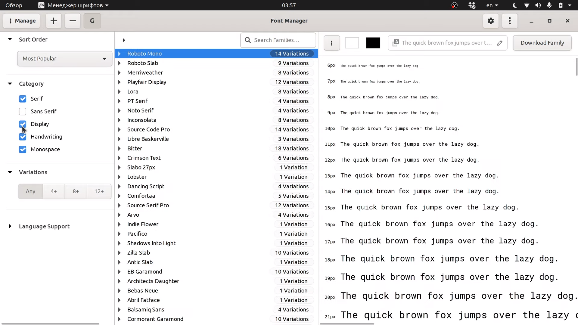 Lançado FontManager 0.8 com integração ao Google Fonts