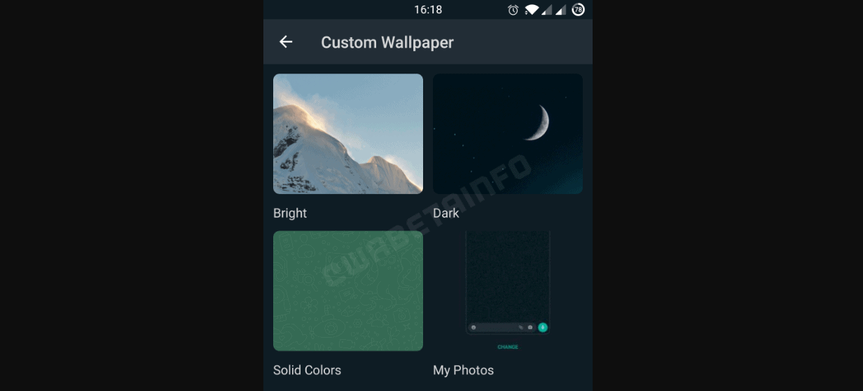 WhatsApp testa novos recursos de papel de parede e silenciamento de vídeo