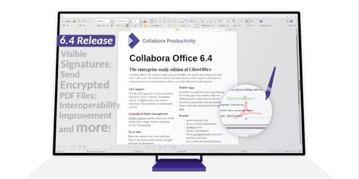Collabora Office 6.4 chega ao celular e Chromebooks com nova aparência e modo escuro