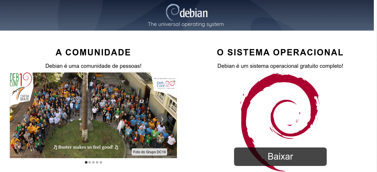 Projeto Debian moderniza site