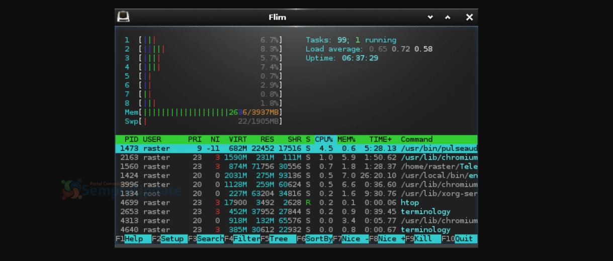 Emulador de terminal Terminology 1.9 funciona melhor com sistemas baseados em Debian