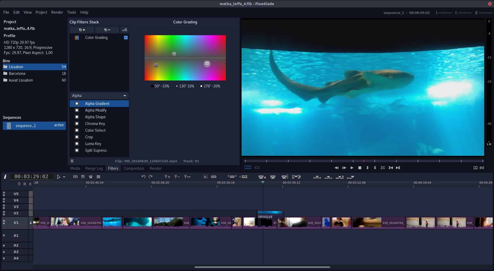 Editor de vídeo Flowblade 2.8 permite configurar a posição do painel e adiciona novos temas