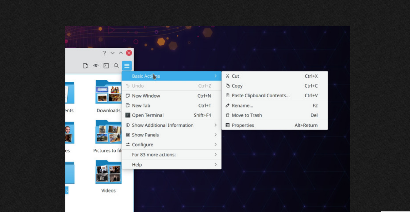 KDE começa abril com novidades no KHamburgerMenu