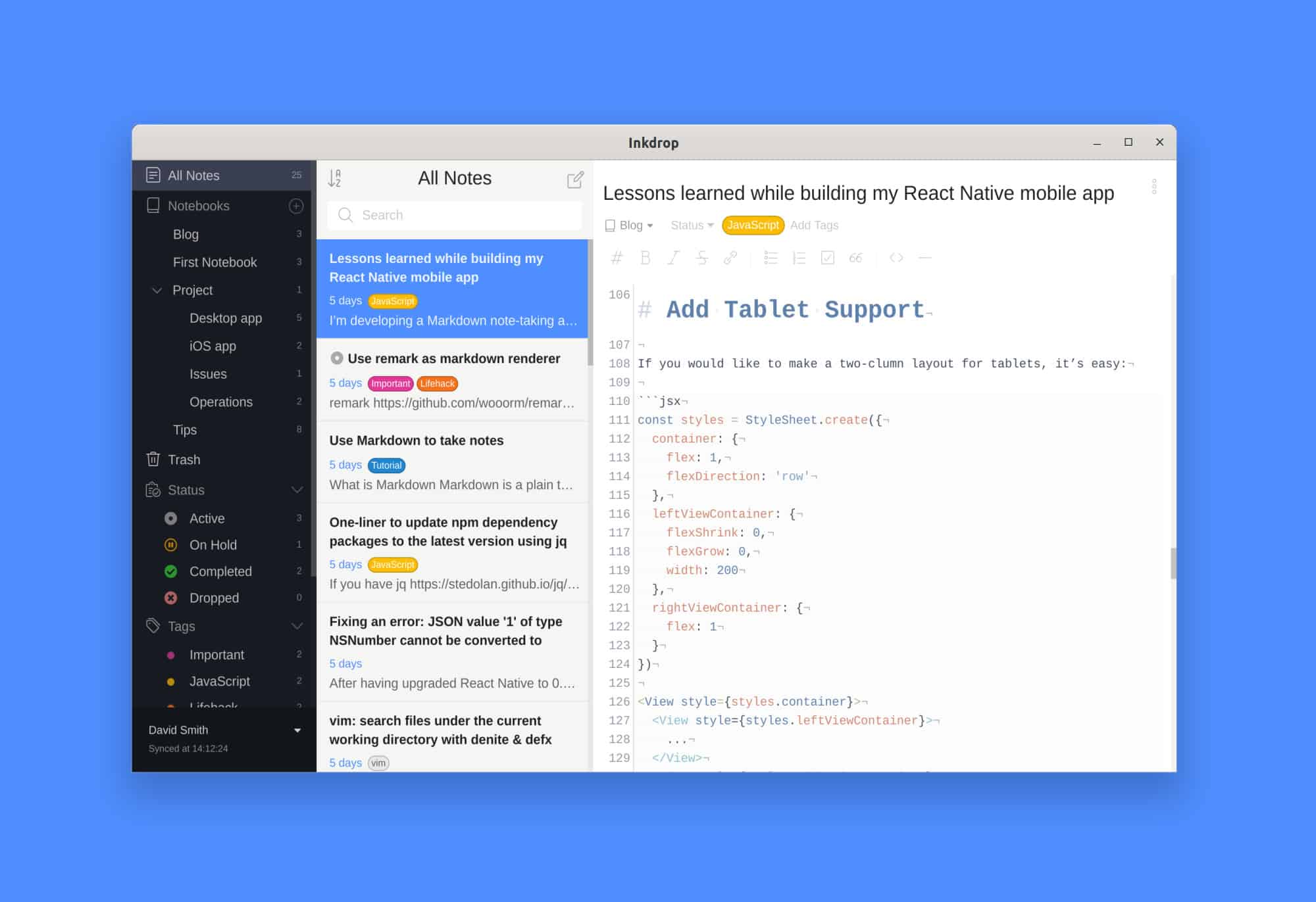 como-instalar-o-inkdrop-um-organizador-de-notas-de-markdown-no-ubuntu-linux-mint-fedora-debian