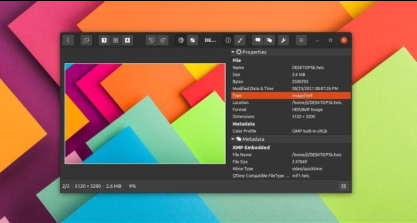gThumb 3.12 lançado com suporte de imagem HEIF/HEIC e AVIF