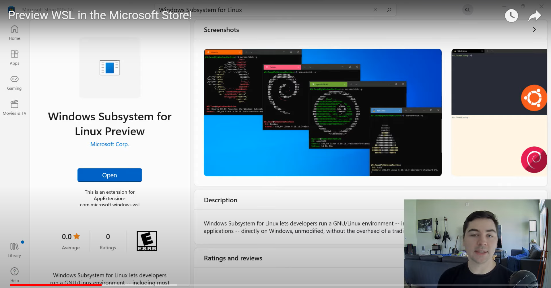 Microsoft publica WSL Preview dentro da Windows 11 Store