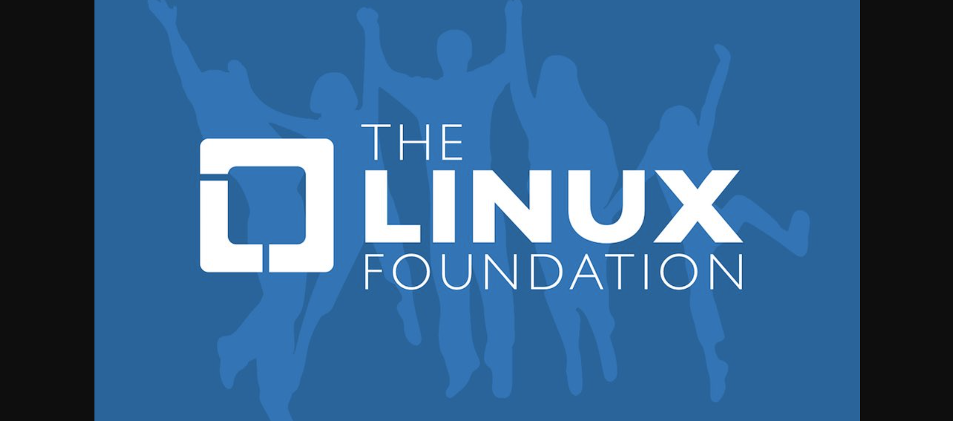 Logo do Linux Foundation com um fundo azul claro.