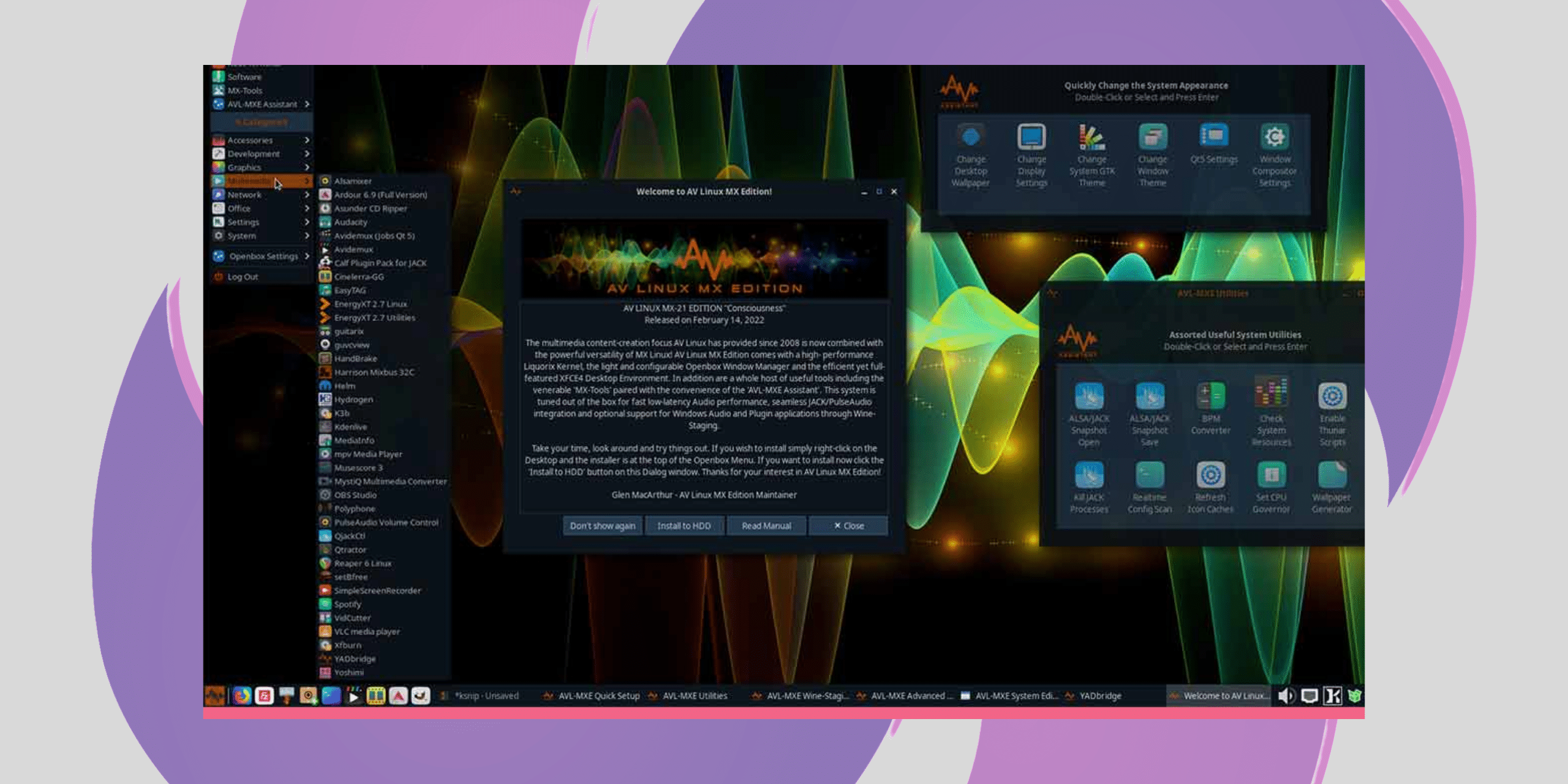 Distribuição de multimídia AV Linux MX-21 se baseia no MX Linux 21 e possui Linux 5.15 LTS