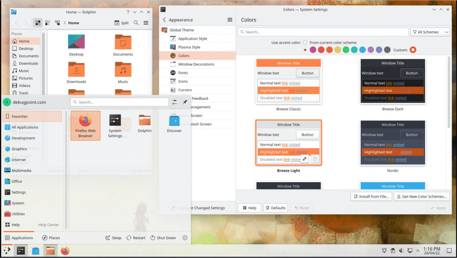 KDE Plasma 5.25 planeja cores de destaque dinâmicas com base no papel de parede