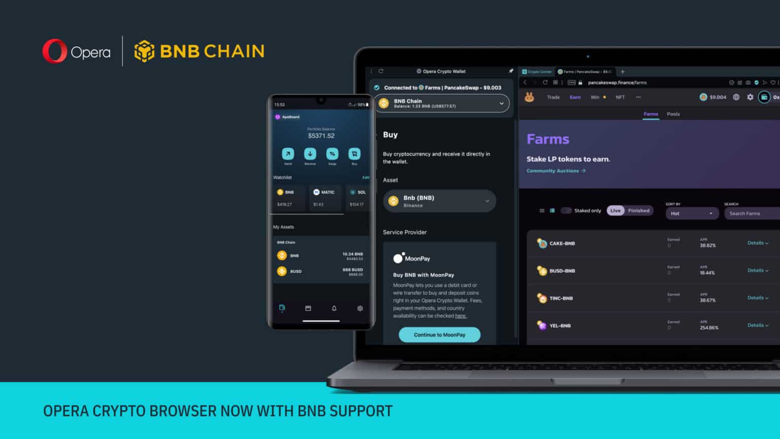 Navegador Opera Crypto Browser passa a integrar BNB Chain e desbloqueia o acesso ao seu ecossistema de dApps