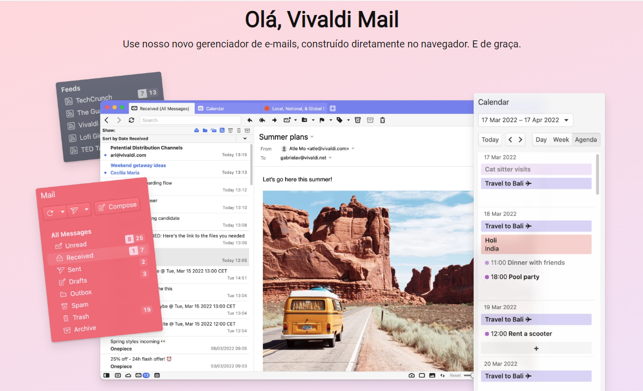 Vivaldi Mail é estável e pronto para uso diário