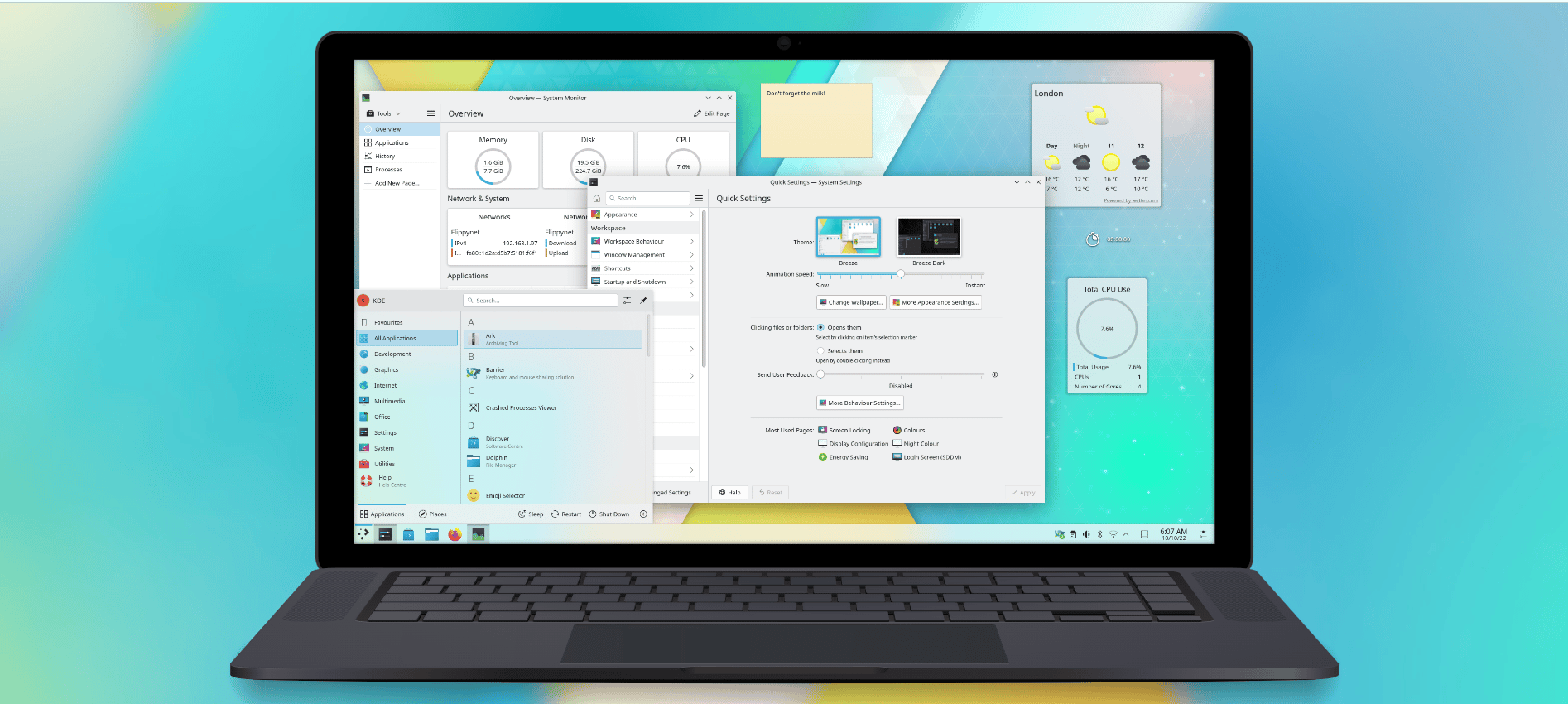 KDE Plasma 5.24.7 LTS melhora o suporte para aplicativos Flatpak e Plasma Wayland
