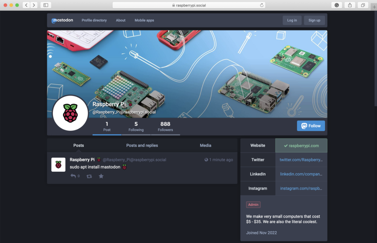 Raspberry Pi cria o próprio servidor Mastodon rodando em um Raspberry Pi 4
