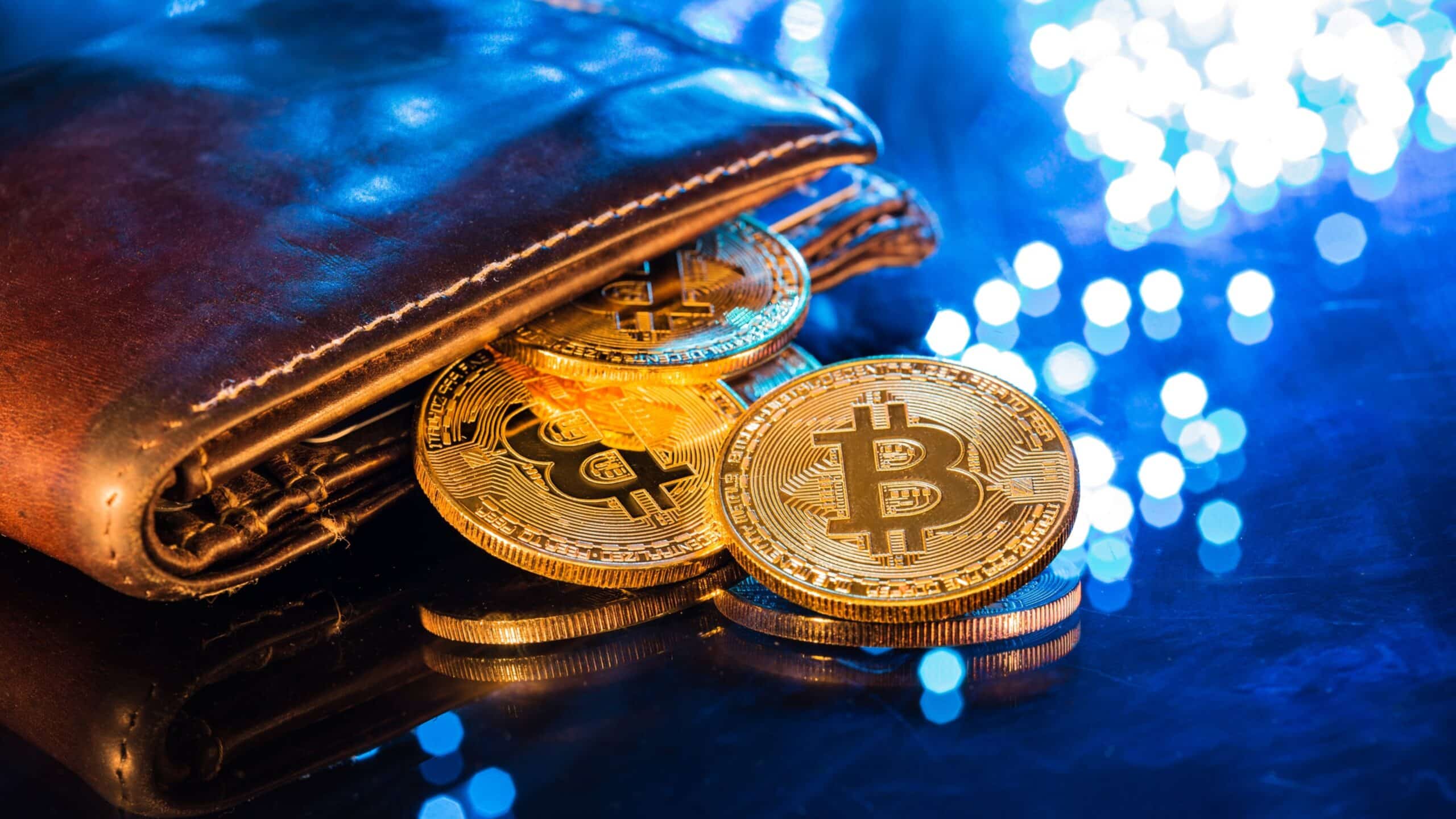 Imagem de criptomoedas e carteira