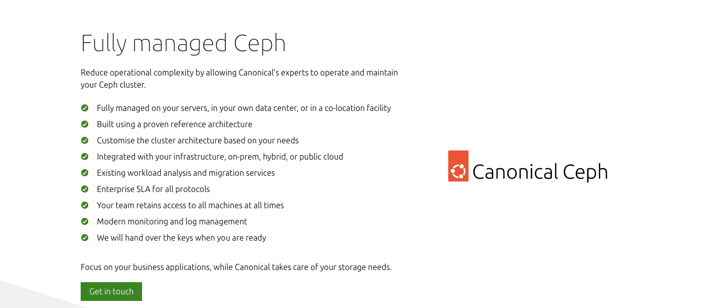 Managed Ceph Ceph Ubuntu