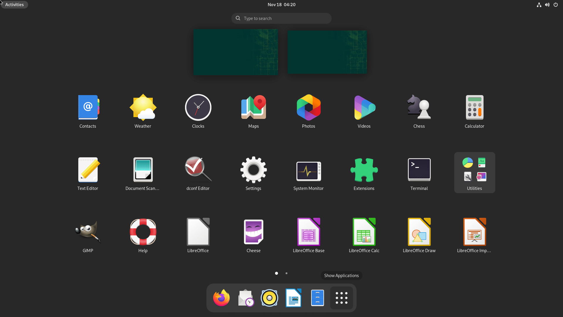 OpenSUSE Leap 15.4 GNOME Applications en