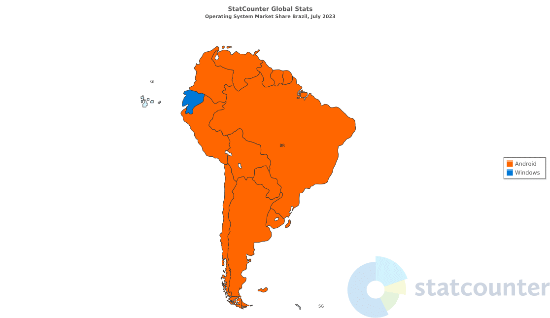 StatCounter os combined sa monthly 202307 202307 map