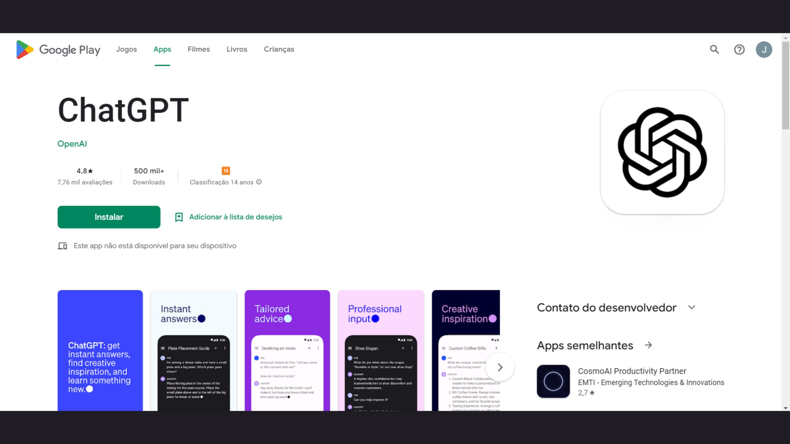 android-app-chatgpt-oficial-da-openai-chega-a-play-store
