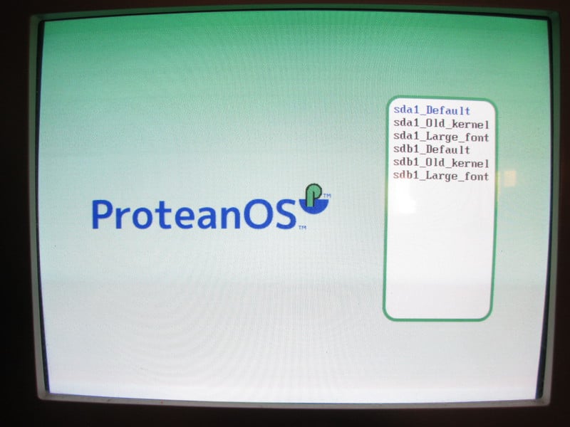 boot menu protean os