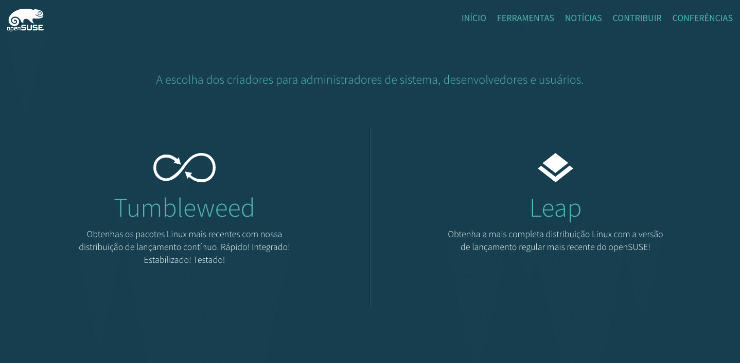 openSUSE Linux OS A escolha dos criadores para administradores de sistema desenvolvedores e usuarios