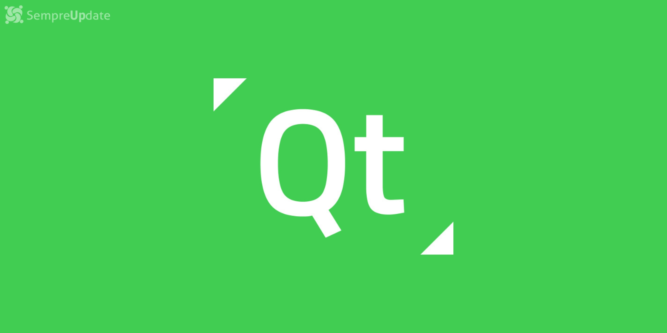 "Logotipo do Qt sobre um fundo em gradiente, representando a atualização da versão Qt 6.8.1 com mais de 550 correções e melhorias para desenvolvedores.