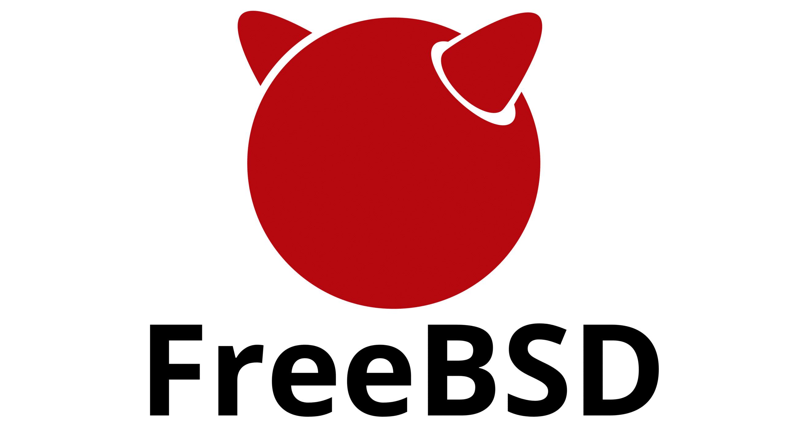 Logo do FreeBSD ao centro com fundo branco.